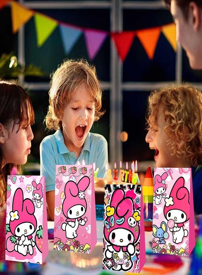 BNFUO 12pcs Melody Birthday Party Gift Bags Goodie Bags,Pink Cartoon Party Supplies for Kids Birthday Decorations - Image 4